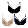 thumbnail image 3 of Paquete de Brasier Copa D Adda Lingerie  Modelo Anais, Estilo Balconette, Color marino, negro y beige, 3 of 3