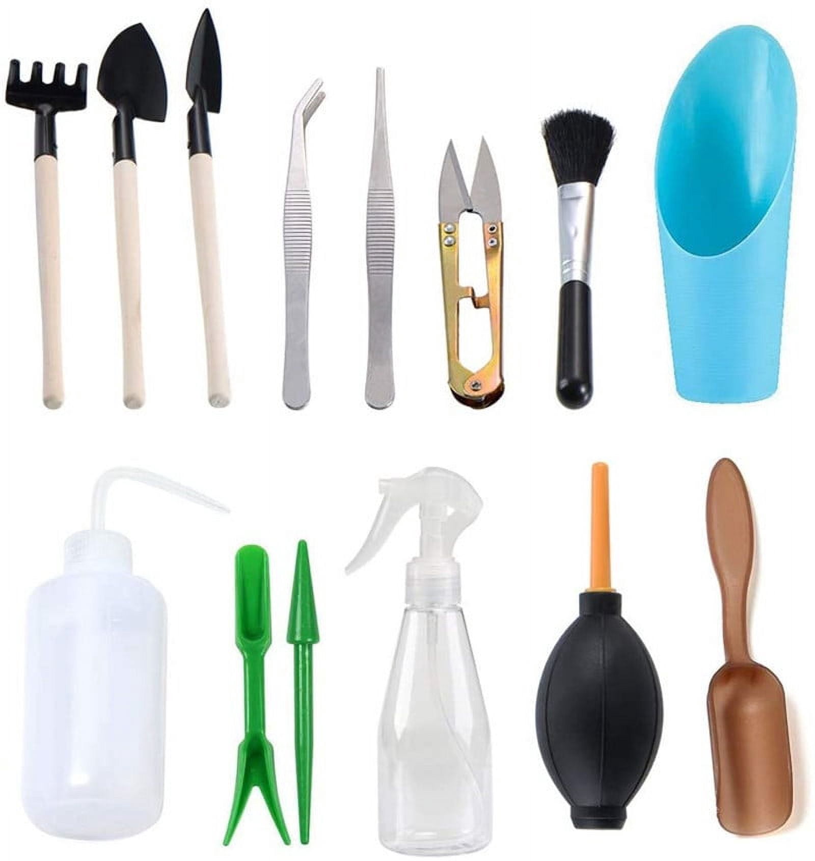 ShenMo 14 Pieces Mini Bonsai Tools Gardening Tool Kits Cactus Planting Succulent Plants Pot