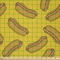 thumbnail image 2 of Ambesonne Hot Dog Fabric by the Yard Microfiber, Tasty Food Simple Doodle, 1 Yard, Orange Apricot, 2 of 4