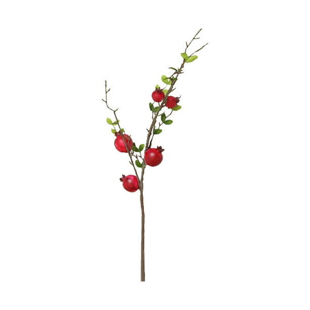 1 unid casero artificial flor decoración delicada granada rama interior ornamento rojo
