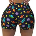 thumbnail image 2 of Pofeuu Space D Print Workout Shorts for Women Scrunch Butt Lifting High Waisted Yoga Gym Seamless Booty Biker Shorts-Small, 2 of 8