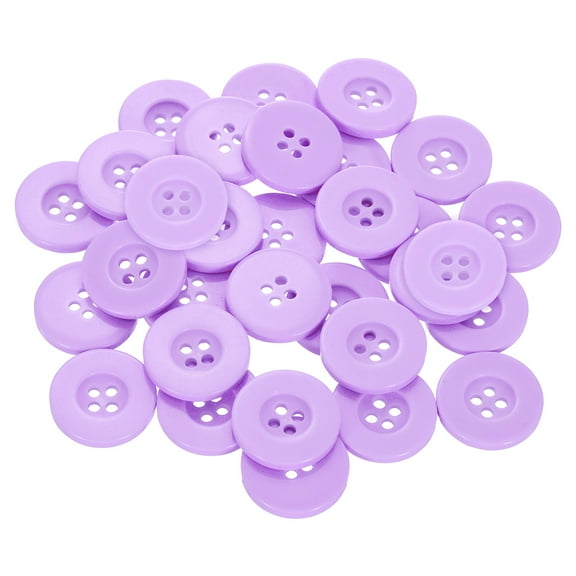 60pcs 32L Sewing Buttons 4/5"(20mm) Resin Round Flat 4-Hole Craft Replacement Buttons for Sewing Clothing and DIY, Purple