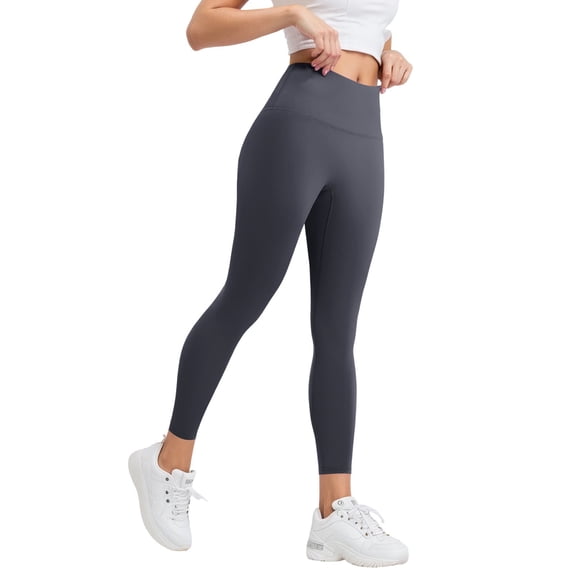 Women Yoga Pants High Waisted Leggings Womens Full Length Capri Soft Stretchy Yoga Pants Yoga Leggings Dark Gray M