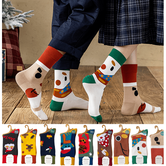 Yoyauz 3Pairs Prints Are Fun And Colorful Festive, Crewneck Comfort Socks Feminine Fancy Christmas Holiday Design Is Soft