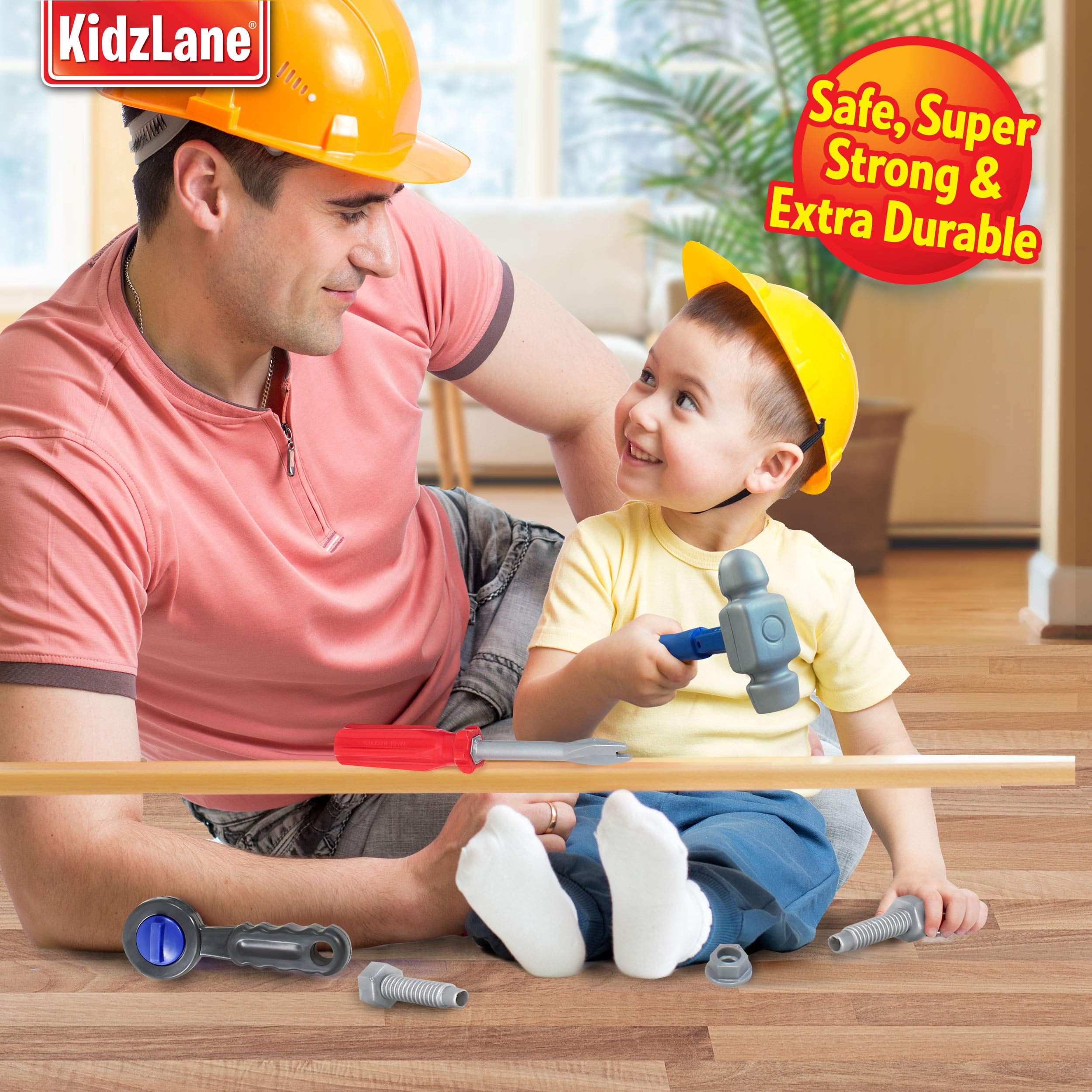 KidzLane Kids Tool Set with Electronic Drill, Carrying Case, 20 Toy Pieces