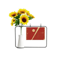 thumbnail image 1 of El deporte de béisbol ilustración rojo patron Tarjeta de bendición de jarrón de girasol artificial, 1 of 3