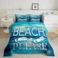thumbnail image 2 of Summer Beach Comforter&nbsp;Set Hawaii Flip Flops Twin Bedding&nbsp;Comforter&nbsp;Sets for Girls,Sea Palm Tree Quilt Blue Ocean Duvet Insert,The Lake House Farmhouse Decor, 2 of 5