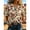 1, variant on Retro Print V Neck Women Blouse, Ruffle Trim Puff Half Sleeve Button Down Shirt, Lightweight Polyester Casual Tops for Western Daily Vacation