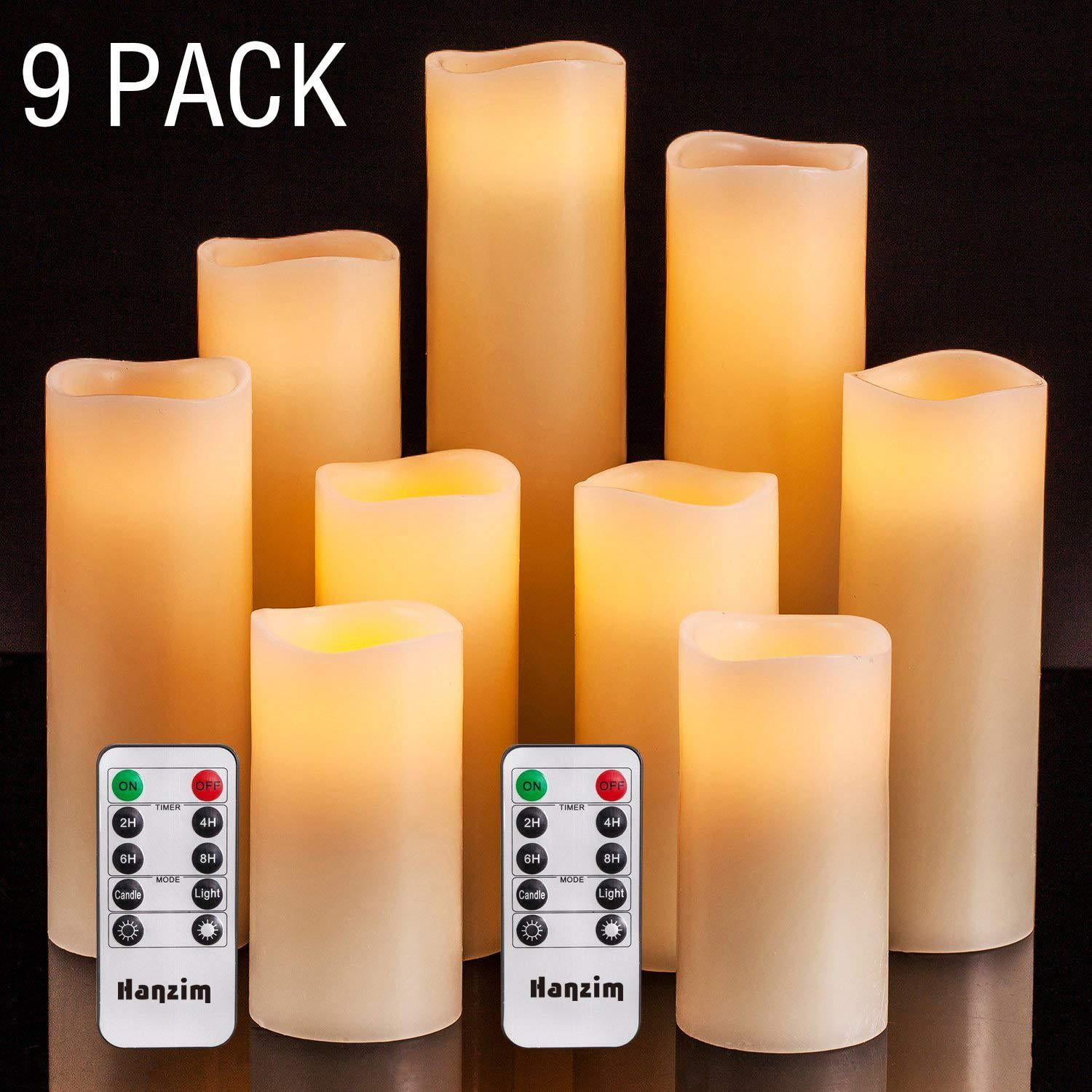 Birch Bark Flameless Taper Candles 2AAA batteries per candle Set of 2 