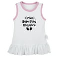 thumbnail image 1 of Drive Safe Baby On Board Funny Dresses For Baby, Newborn Babies Skirts, Infant Princess Dress, 0-24M Kids Graphic Clothes (White Sleeveless Dresses, 0-6 Months), 1 of 4