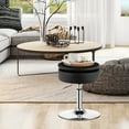 thumbnail image 3 of Costway Set of 4 Adjustable Vanity Stool 360° Swivel Storage Makeup Chair with  Tray Black, 3 of 10