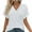 White, variant on Womens Short Sleeve T shirts Loose Casual Summer V Neck Tops Solid Color Blouse White M