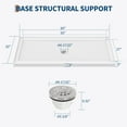 thumbnail image 2 of 60" x 32" Shower Base Center Drain – Lightweight ABS Shower Pan with Non-Slip Surface, Single Threshold Design for Easy Installation (White), 2 of 8