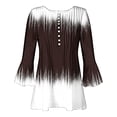 thumbnail image 4 of Pompotops Tunique Décontractée à Manches 3/4 Imprimée Florale Col en V pour Femmes Chemises Basiques d'Été Blouse Plissée Liquidation, 4 of 5