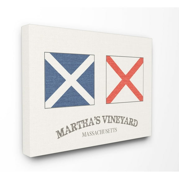 Stupell Martha's Vineyard Nautical Flags Stretched Canvas Wall Art 24 x 30