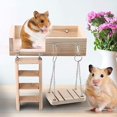 thumbnail image 3 of 3 uds. De madera para hámster, escalera para gatear, divertido juego de juguetes de plataforma oscilante, jaula de juguete para animales pequeños, accesorios para jerbo, rata, Chinchillas, juguetes d TUNC Sencillez, 3 of 5