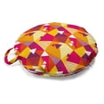 thumbnail image 1 of Abstract Round Floor Cushion with Handle, Repetitive 90's Style Design Triangles Stripes Dots Geometric Illustration Print, Pillow for Living Room & Dorms, 18" Round, Multicolor, by Ambesonne, 1 of 4