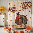 thumbnail image 3 of Thanksgiving Turkey Shower Curtains for Bathroom, Fall Pumpkin Maple Leaf Waterproof Fabric Shower Curtain for Bathroom Bathtub Decoration, Machine Washable, 60"x72", 3 of 9