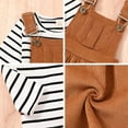 thumbnail image 5 of Younger Tree Toddler Baby Girl Fall Dress Outfit Long Sleeve Top Strap Dress Overall with Pocket Clothes Set for 2-3T, 5 of 5