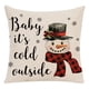 thumbnail image 5 of Funda de almohada de Navidad JAMW 18x18 Juego de 4 muñeco de nieve decoración del sofá interior del hogar, 5 of 5