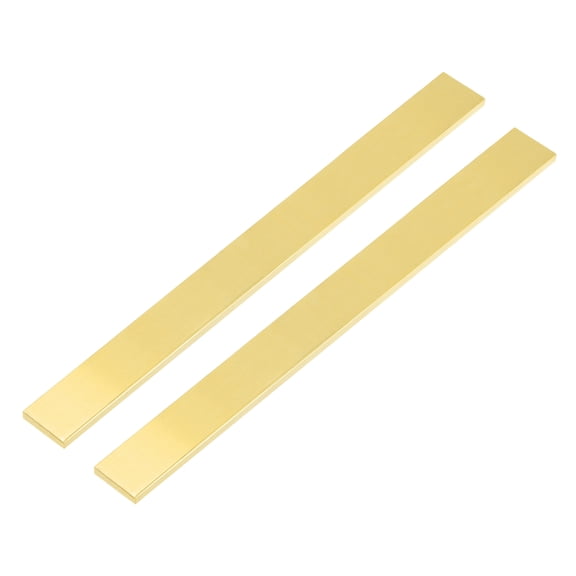 Uxcell H62 Brass Flat Bar Stock, 2 Pcs 0.08"x0.98"x14" Square Solid Brass Bar Stock Metal Sheet for Knife Making DIY Handicrafts Architectural Industry Thermal Conductivity