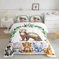 thumbnail image 2 of Feelyou Cute Meerkat Lover Bedding Comforter Set for Child, Kawaii Hippo Elephant Twin Comforter Sets, Jungle Animal Party Reversible Bedding Set, Breathable Home Decor, 2pcs, 2 of 8