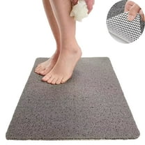 Tutuviw Non-Slip Loofah Plastic Bathtub Mat, 15.7*31.5 Inch, Shower Mats for Bath Tub, Secure Mat Bath Mat for Tub,Shower, Quick Drying (Grey)