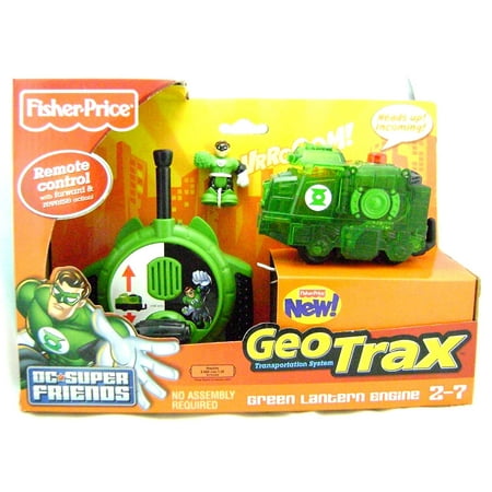 Geotrax Lights - Fisher-Price GeoTrax DC Super Friends Turbo Remote Control Vehicle - Green Lantern Engine
