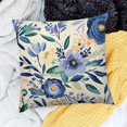 thumbnail image 2 of Navy Blue Pillow Covers Blue White Floral Roses Throw Pillow Case Watercolor Flowers Modern Quote Decorative Cushion Cover for Home, 2 of 5