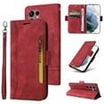thumbnail image 1 of Feishell Wallet Case for Samsung Galaxy S22 Ultra 5G,Magnetic Protect PU Leather Flip Case Card Holders RFID Blocking Kickstand Protection with Strap Case for Samsung Galaxy S22 Ultra, Red, 1 of 8