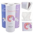 thumbnail image 2 of MasteelfCA 3pcs Decorative Printed Napkins Adorable Unicorn Pattern Napkins Water Absorbent Tissues, 2 of 9