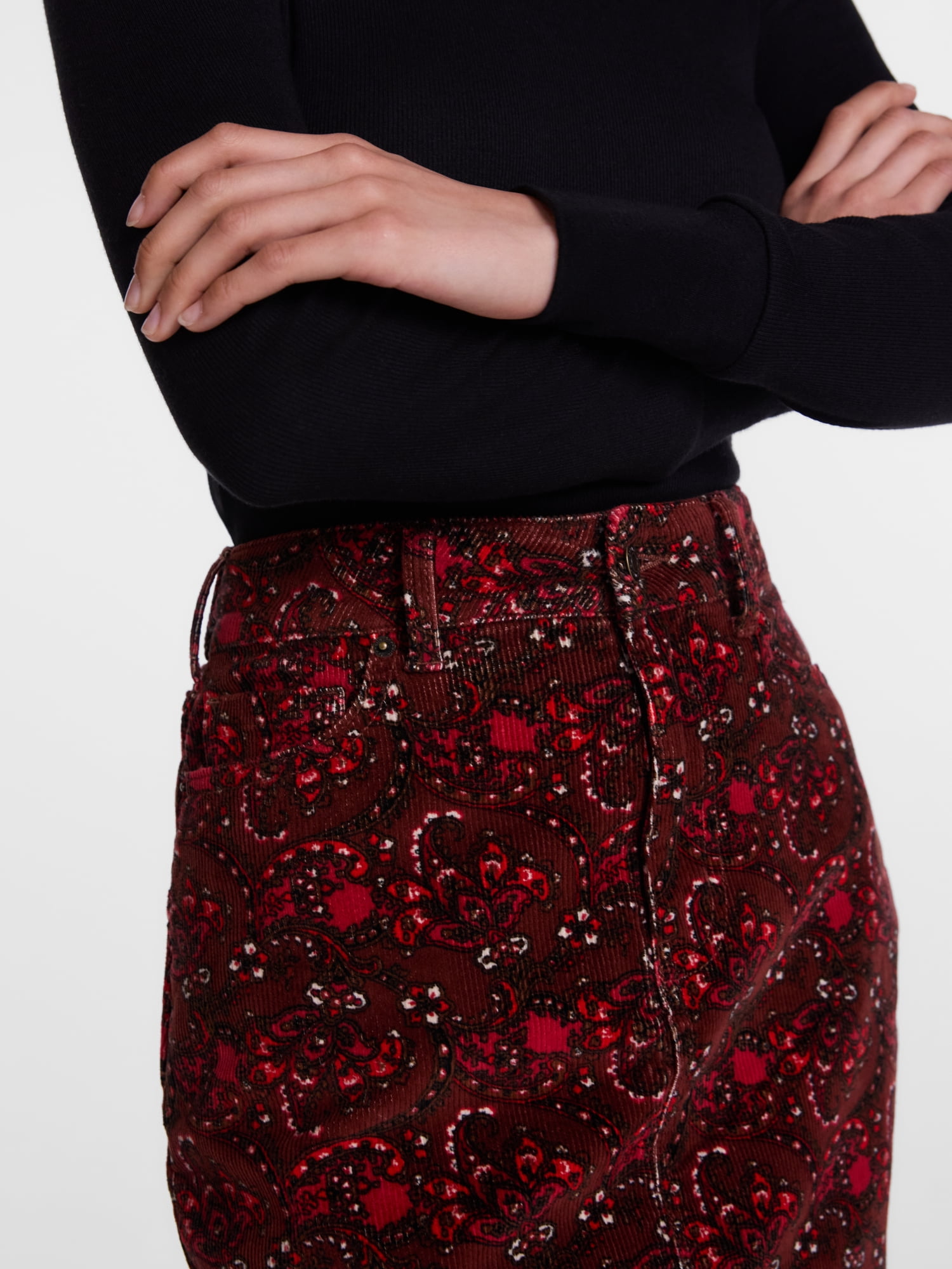 Scenario Women's and Women's Plus Corduroy Mini Skirt, 17" Length, Sizes 0-28
