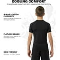 thumbnail image 3 of Exxact Sports Kids BJJ Rash Guard Short Sleeve, Ranked No Gi Jiu Jitsu Compression Shirt for Boys & Girls for MMA, Wrestling - (Black, YS), 3 of 7