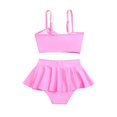 thumbnail image 2 of GYRATEDREAM Toddler Baby Girl Two Piece Swimsuit Bikini Set Sleeveless Solid Color Tankni Top and Bikini Bottom Swimwear Bathing Suit, 6-8 Years, 2 of 3