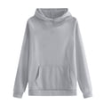 thumbnail image 5 of Hoodies for Women Oversized Trendy Fall Sweatshirt Pullover Fleece Long Sleeve Sweaters Winter Y2k Clothes Light Gray M, 5 of 7