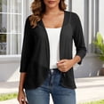 thumbnail image 2 of PFRNLF Thin Cardigans for Women Summer Soft Lightweight Drape Open Front 3/4 Sleeve Cardigan, 2 of 9