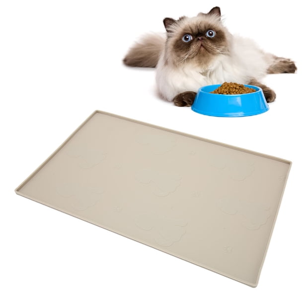 Estera De Alimentación Para Mascotas, Tapete De Comida Para Perros Impermeable Con Patrón De Cachorro De Silicona Con Bordes De Urdimbre Para Mascotas Para Pisos Para Perros