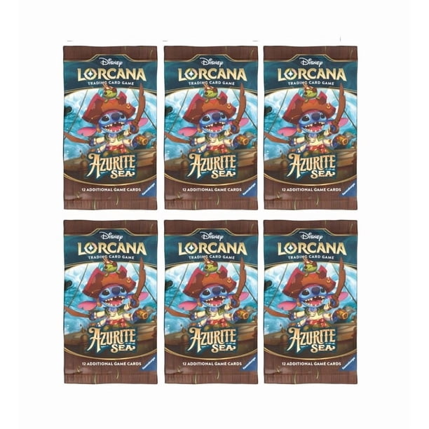 6 Packs Lorcana 12 Card Booster Pack Lorcana Azurite Sea