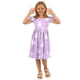 thumbnail image 4 of yuCgh Girls Easter Dress with Flutter Sleeves & Ruffle Hem, Fashion Casual Summer Printed Dress, Lightweight & Stylish Easter Dress,Purple 120, 4 of 5