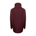 thumbnail image 3 of Lovskoo 2024 Sweaters for Women Turtleneck Casual Loose Fitting Long Sleeved Knitted Pullover High Neck Sweater Claret, 3 of 5