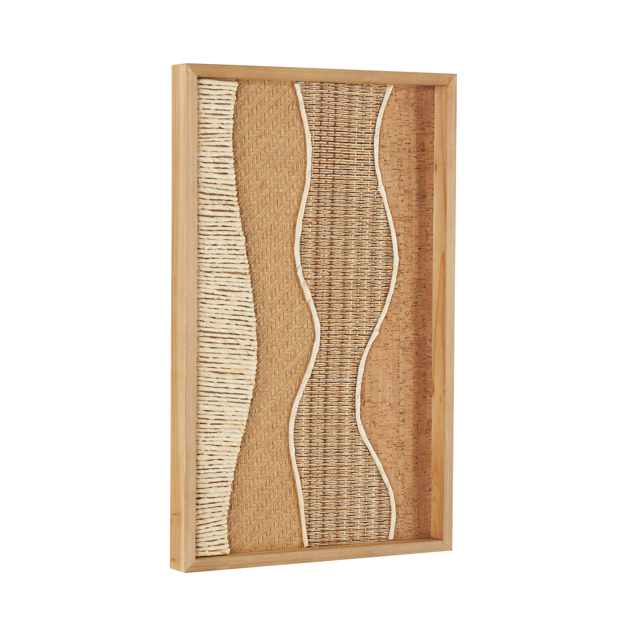 DecMode Brown Wood Handmade Mixed Media Abstract Wall Decor with Textures and Patterns