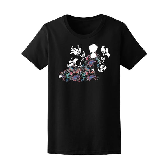 Fashion Paisley Lady Silhouette Tee Women's -Image by Shutterstock