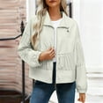 thumbnail image 2 of Stamzod Jackets for Women Casual Long Sleeve Light Weight Jackets Womens Fall Fashion Ruched Cropped Jacket Coats Beige L, 2 of 7