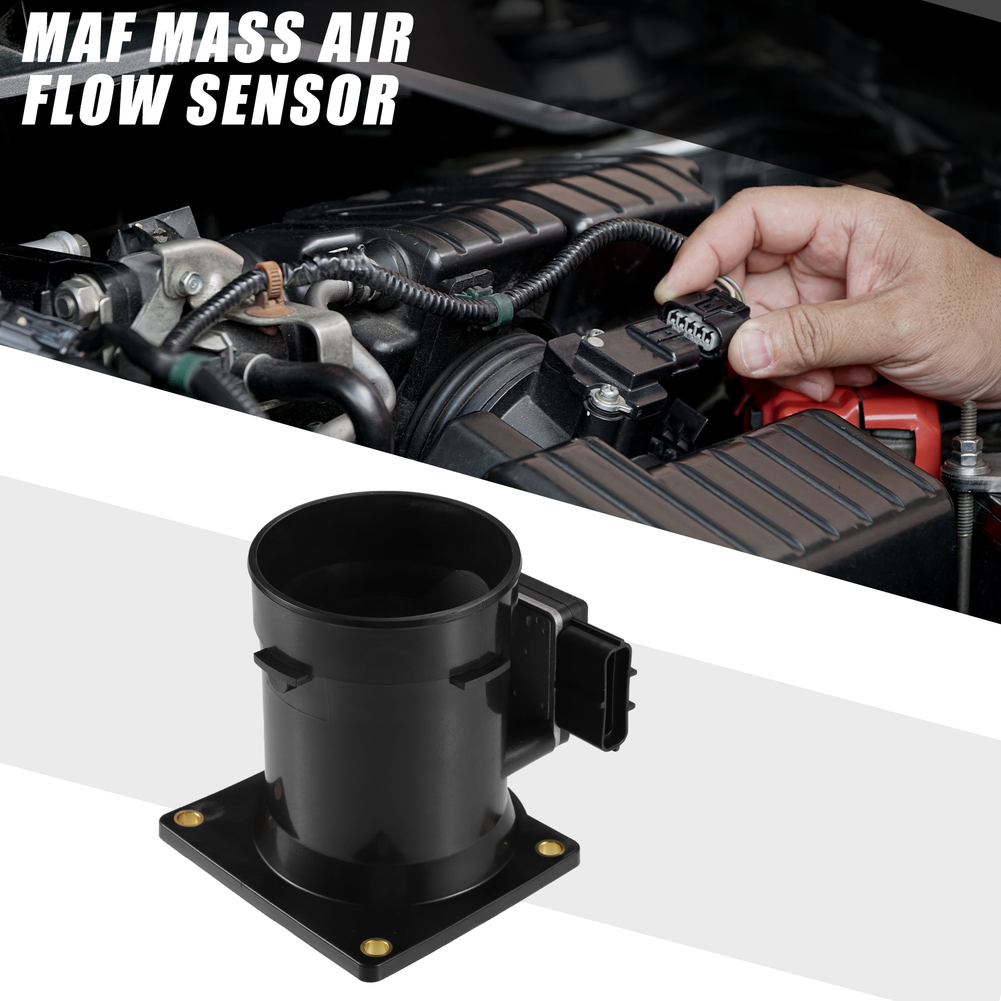 Unique Bargains MAF Sensor Assembly No.1L2F-12B579-BA MAF Mass Air Flow Sensor for Ford F-150 2004-2007 Plastic Black