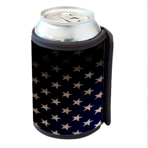 KuzmarK Insulated Drink Can Cooler Hugger - American Flag Stars