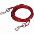 thumbnail image 4 of CNKOO Heavy-Duty Dog Leash with Steel Wire Rope - 10/15/20/30 Feet Long  Red Chain & Durable Clips for Large Dogs up to 165 lbs  Outdoor Training & Walking  Secure Metal Clips for Stabili, 4 of 6
