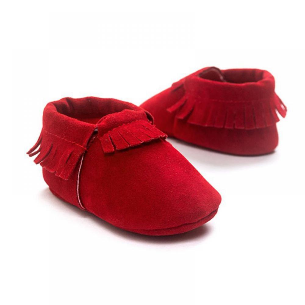Baby Boy Girl Suede Leather Shoes Non-slip Soft Sole Casual Shoes Toddler PU Boots (Red) - image 3 of 3