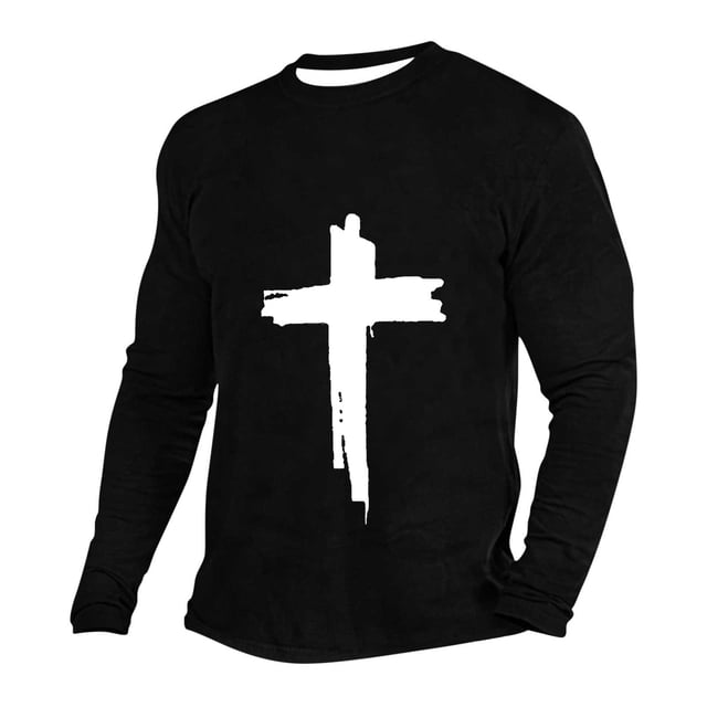WRKEKC Chandail à Manches Longues pour Hommes Coupe Ajustée Col Ras du Cou Imprimé Croisé Haut à Manches Longues Col Ras du Cou pour Hommes Automne Hiver Tenue Quotidienne