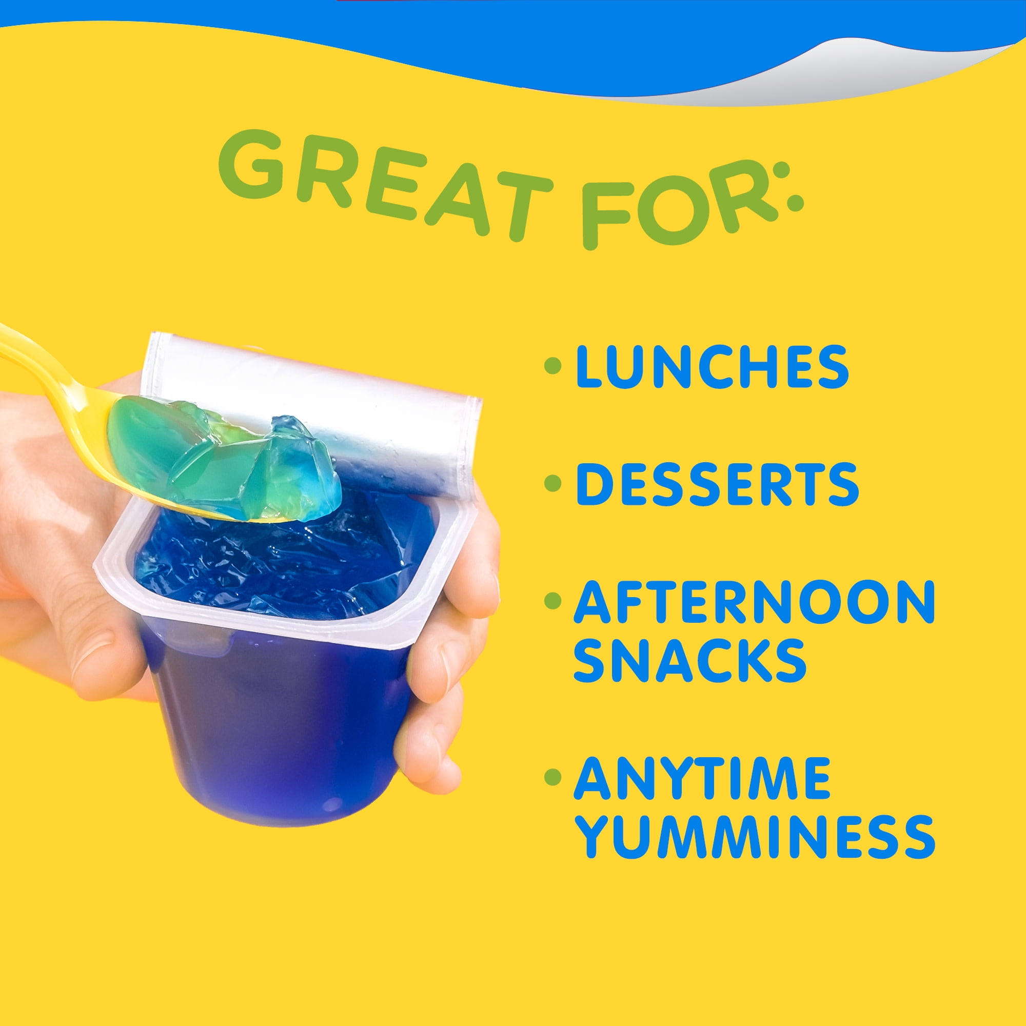 (4 pack) Snack Pack SOUR PATCH KIDS BLUE RASPBERRY Flavored Juicy Gels, 6 Count Snack Cups