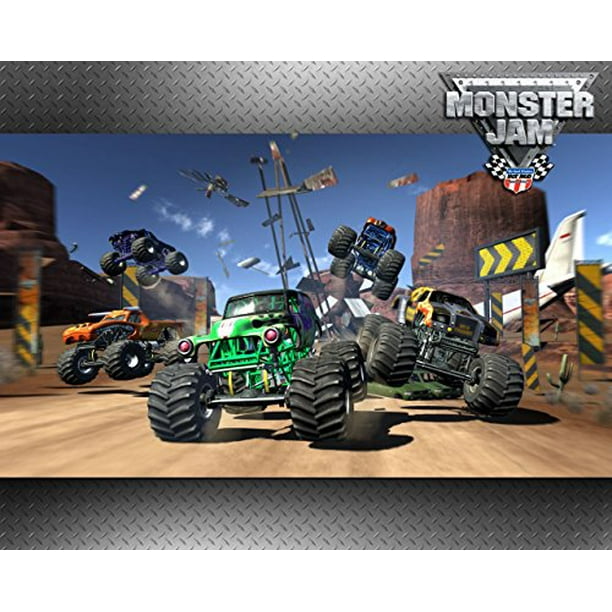 1 4 Sheet Monster Jam Truck Edible Frosting Cake Topper Image Walmart Com